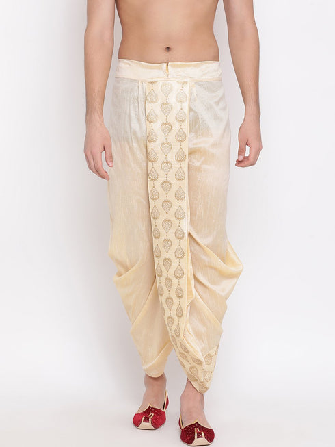 Men's Gold Embroidered Dhoti Pant